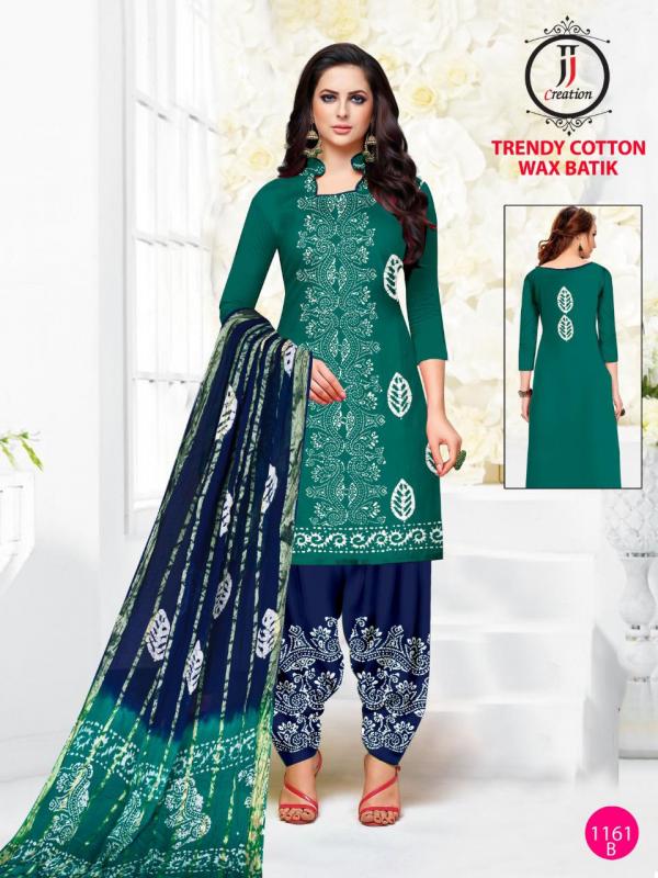 JJ Trendy Cotton Wax Battik Designer Patiyala Dress Material